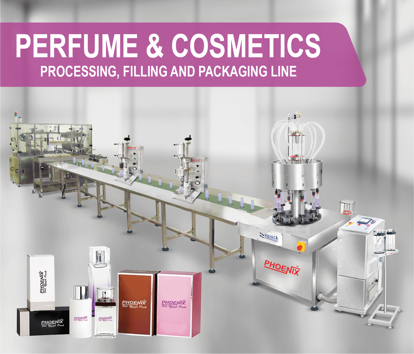 Perfume & Cosmetics, Processing, Filling and Packaging Line