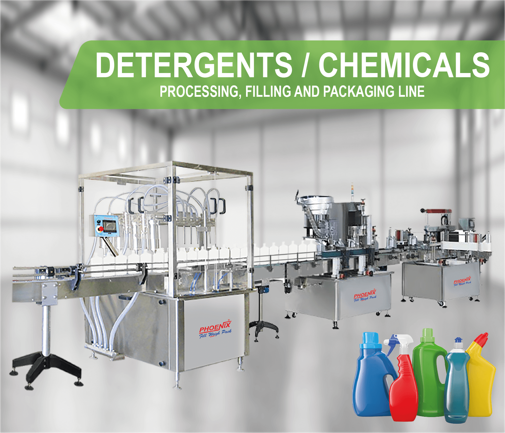 Detergents/chemicals, Processing, Filling and Packaging Line