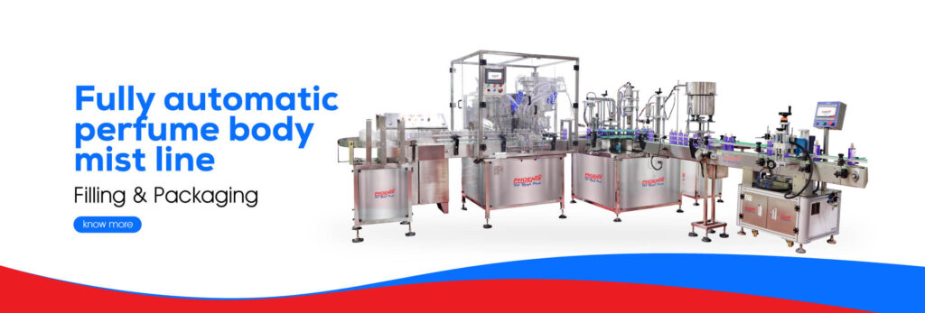 Fully automatic perfume body mist line Filling & Packaging