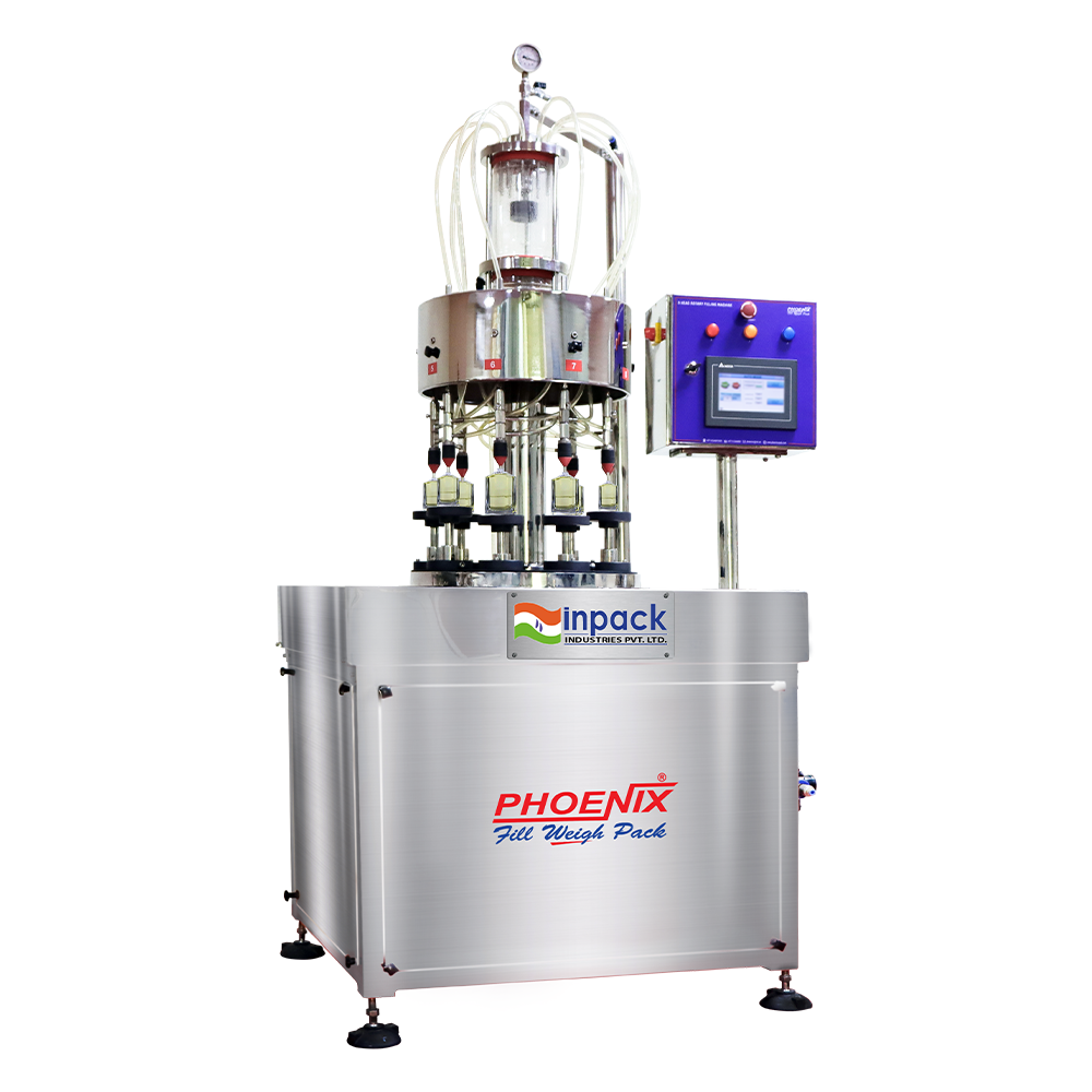 SEMI AUTOMATIC 9 HEAD ROTARY PERFUME FILLING MACHINE
